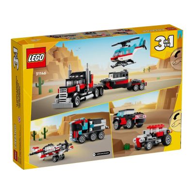 2. LEGO Creator 31146 Ciężarówka z platformą i helikopterem