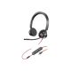 11. HP Poly Zestaw słuchawkowy stereo Poly Blackwire 3325 USB-C z certyfikatem Microsoft Teams + wtyczka 3,5 mm + przejściówka USB-C/A