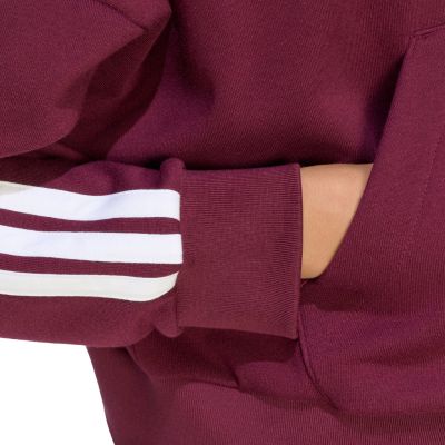 5. Bluza damska adidas Essentials 3-Stripes French Terry Quarter-Zip bordowa KF8316