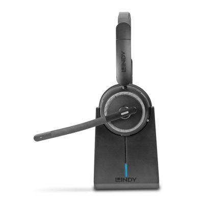 2. Lindy L118 Zestaw słuchawkowy Bezprzewodowy Opaska na głowę Biuro/centrum telefoniczne USB Type-C Bluetooth Podstawka do ładowania Czarny