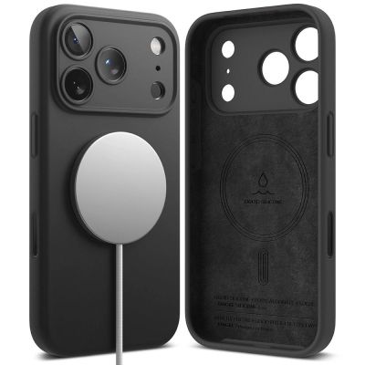2. Etui Ringke Silicone Magnetic MagSafe na iPhone 17 Pro Max - czarne
