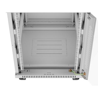 4. Szafa instalacyjna rack stojąca 19" 15U 600x800 szara drzwi szklane LCD Lanberg (Flat Pack) V2