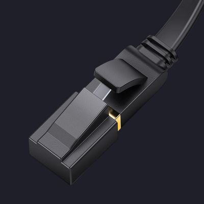 17. Ugreen kabel sieciowy internetowy Ethernet patchcord U/FTP Cat. 7 10Gb/s płaski 0.5m czarny (NW106)