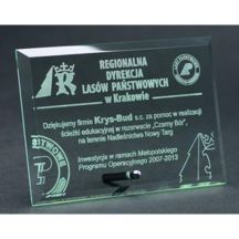 Trofeum szklane grawerowane