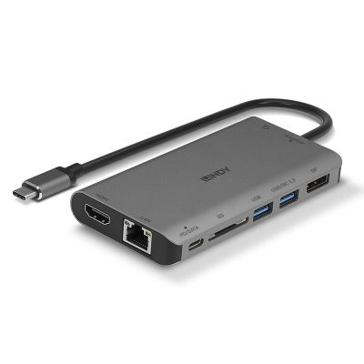 2. Lindy 43323 stacja dokująca Przewodowa USB 3.2 Gen 1 (3.1 Gen 1) Type-C Czarny, Szary