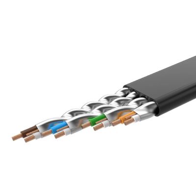 10. Ugreen płaski kabel przewód internetowy sieciowy Ethernet patchcord RJ45 Cat 7 STP LAN 10 Gbps 3 m czarny (NW106 11262)