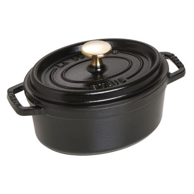 Garnek żeliwny owalny Staub - 1 ltr, Czarny