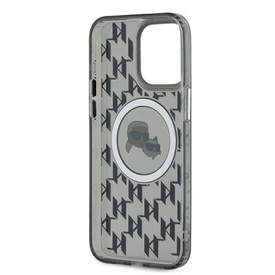 7. Etui Karl Lagerfeld IML Monogram Karl & Choupette Head MagSafe na iPhone 15 Pro Max - czarne
