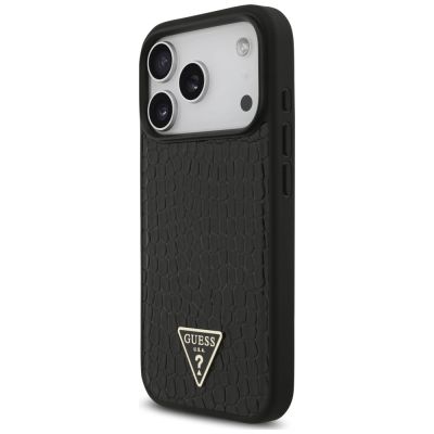 2. Etui Guess Croco Triangle Logo MagSafe na iPhone 18 Pro Max / 17 Pro Max - czarne