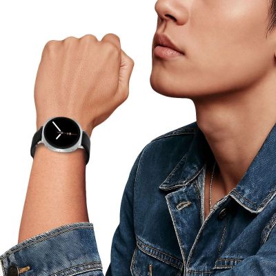 4. Pasek Tech-Protect Nylon Stripe na Samsung Galaxy Watch 40 / 44 / 46 mm - czarno-pomarańczowy