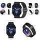 11. Smartwatch Gravity GT15-1 Czarny Pasek Silikonowy + Czarna Bransoleta