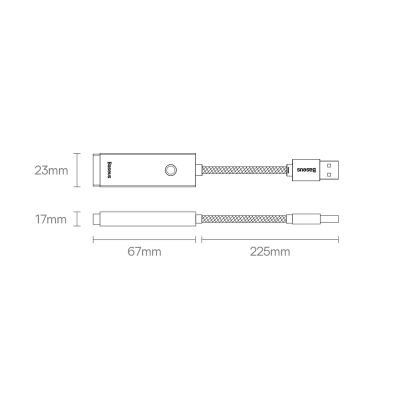 16. Baseus Lite Series zewnętrzna karta sieciowa USB Typ C - RJ-45 1Gbps (1000Mbps) czarny (WKQX000301)