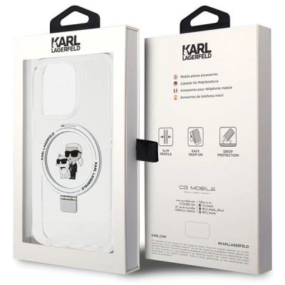 8. Etui Karl Lagerfeld Ring Stand Karl&Choupettte MagSafe na iPhone 13 Pro / 13 - białe
