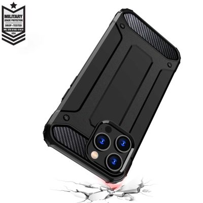 6. Pancerne etui do iPhone 15 Pro Hybrid Armor - niebieskie