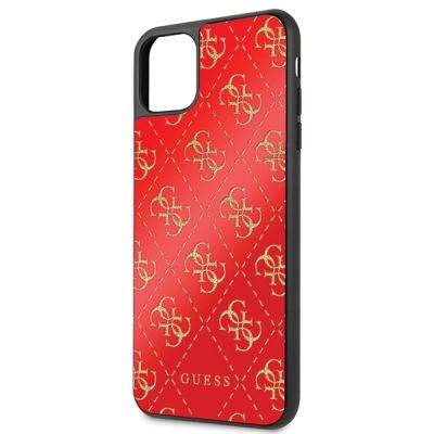 3. Etui Guess 4G Double Layer Glitter na iPhone 11 Pro Max - czerwone