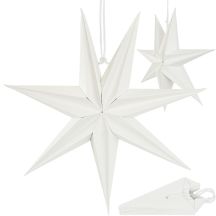 DEKORACJA PAPIEROWA GWIAZDA 30CM 7 RAMION BIAŁA SASKA GIFT & DECOR