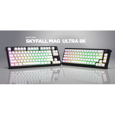 7. HATOR Skyfall 80 MAG ULTRA 8K klawiatura Gaming USB QWERTY US English Czarny, Biały
