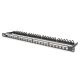 Panel krosowy high density 19" 24x keystone, ekranowany, 0.5U, czarny, prowadnica kabli, pola opisowe