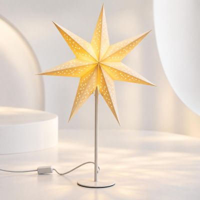 7. LAMPKA STOJĄCA GWIAZDA DEKORACYJNA 65CM E 14 BIAŁA