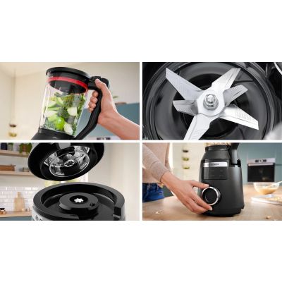 6. Blender kielichowy Bosch MMB6652B Serie 6 VitaPower (1800W; czarny)