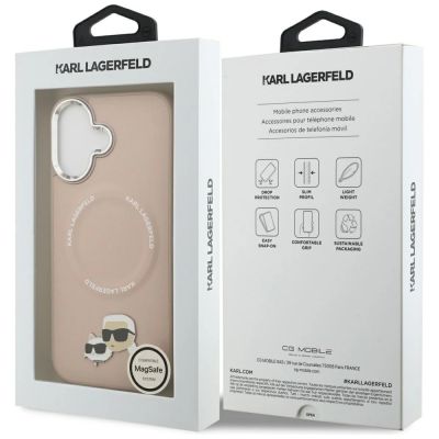 8. Etui Karl Lagerfeld Karl & Choupette Pins MagSafe do iPhone 17 różowe