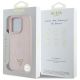 8. Etui Guess Grained Hot Stamp Peony Triangle Logo MagSafe na iPhone 16 Pro - różowe