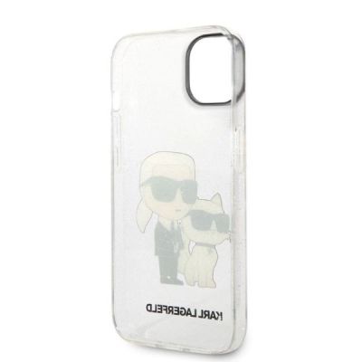 7. Etui Karl Lagerfeld Glitter Karl&Choupette na iPhone 14 Plus - przezroczyste