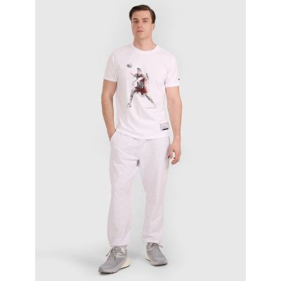 4. T-shirt regular z nadrukiem siatkarskim męski 4F 4FRAW25TTSHM3237-10S