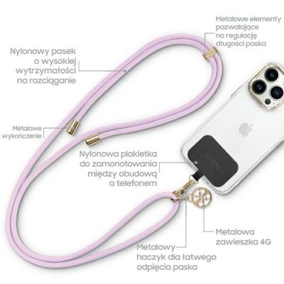 2. Pasek do telefonu Guess CBDY Cord - liliowy