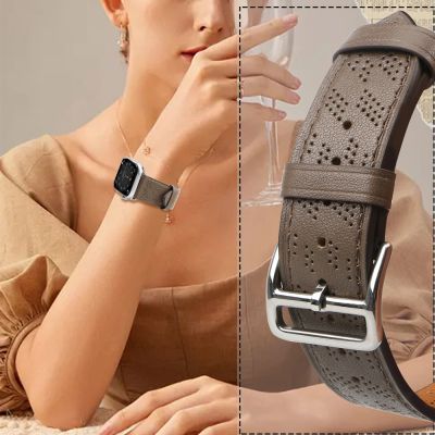 5. Pasek skórzany Strap Leather do Apple Watch 38 / 40 / 41 mm opaska bransoleta - ciemnobrązowy