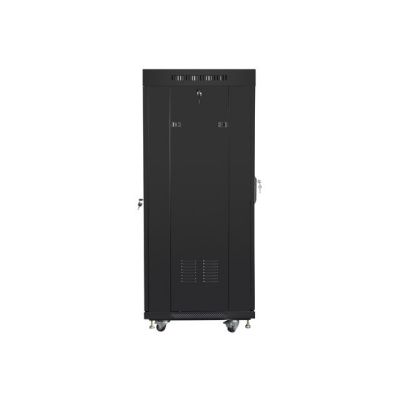 4. LANBERG SZAFA STOJĄCA RACK 19" 27U 600X600 DRZWI SZKLANE LCD CZARNA FF01-6627-12BL (FLAT PACK)