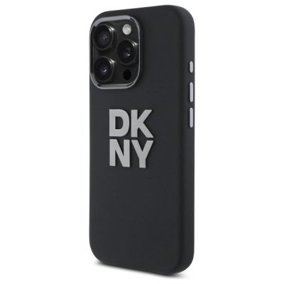 2. Etui DKNY Liquid Silicone Metal Logo na iPhone 16 Pro - czarne