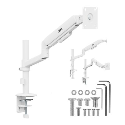 8. ERGO OFFICE UCHWYT / WIESZAK NA MONITOR SPRĘŻYNA GAZOWA, 17"-32", 1-10KG, BIAŁY MAT, MAX. VESA 100X100 ER-691 W