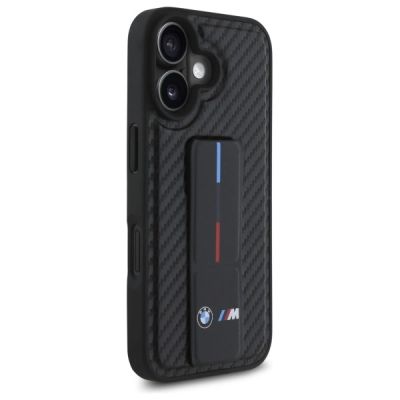 4. Etui BMW M Grip Stand Smooth and Carbon na iPhone 16 - czarne