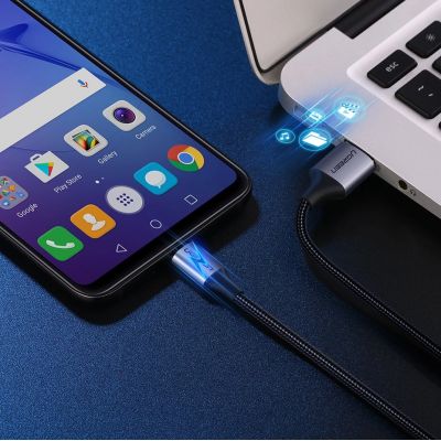 6. Kabel Ugreen US290 60146 USB-A / micro USB 2.4A 1m - szary