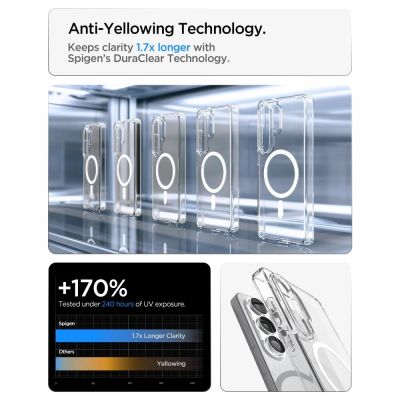8. Etui Spigen Ultra Hybrid Mag MagSafe na Samsung Galaxy S26 Ultra - przezroczysto-białe