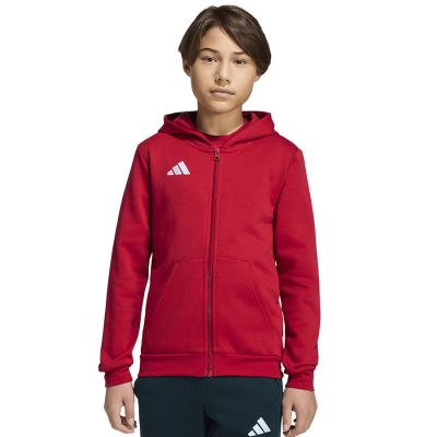 3. Bluza dla dzieci adidas Entrada 26 Full Zip Hoodie czerwona KH1781