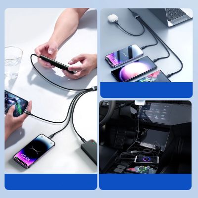 11. Kabel Joyroom Multi-Use Series S-A18 4w1 USB-A - USB-C / USB-C / Lightning / micro USB 1.2m - czarny