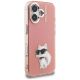 4. Etui Karl Lagerfeld IML Aquarelle Choupette & Logo na iPhone 16 - różowe