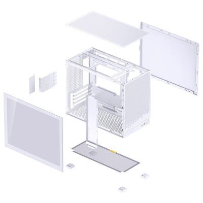 11. Obudowa PC Jonsbo D32 STD Biała Obudowa, Mini Obudowa, mATX, Szkło Hartowane - Białe