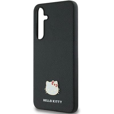 6. Etui Hello Kitty Metal Logo Kitty Head na Samsung Galaxy A55 - czarne
