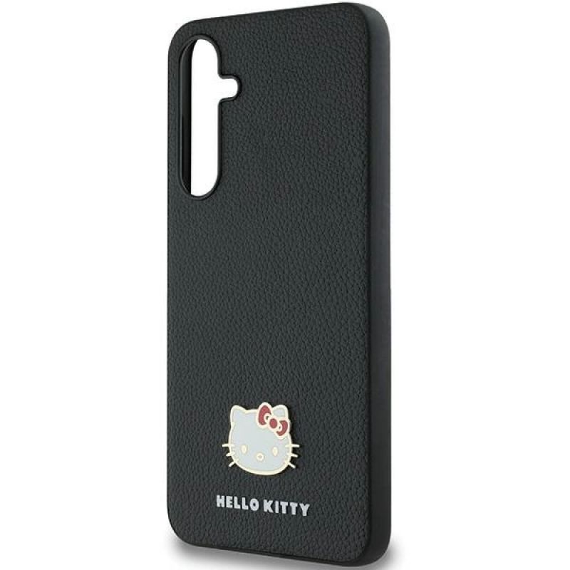 6. Etui Hello Kitty Metal Logo Kitty Head na Samsung Galaxy A55 - czarne