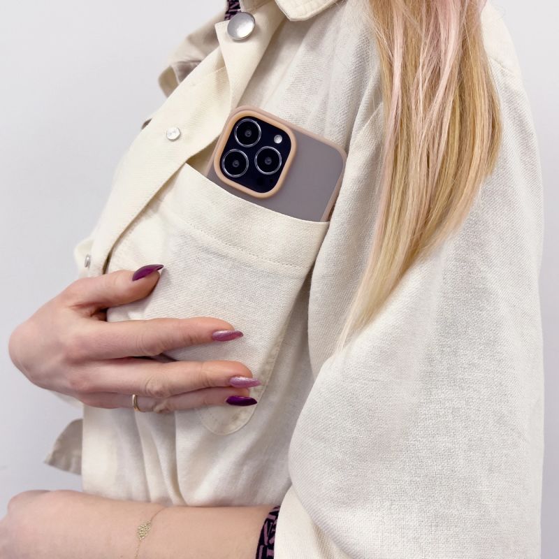 12. Kingxbar Plain Series etui pokrowiec do iPhone 13 Pro Max silikonowa obudowa szary