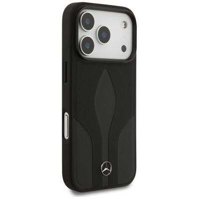 4. Etui Mercedes Leather The Move MagSafe na iPhone 17 Pro - czarne