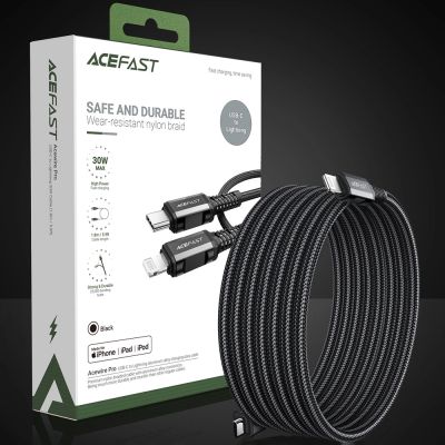 13. Kabel Acefast C4-01 Lightning - USB-C PD 30W 3A 480Mb/s 1,8m - czarny