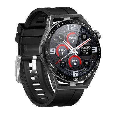 4. Smartwatch  Rubicon RNCE88-1 Czarny- Czarny Pasek Silikonowy + Czarny Pasek Skórzany