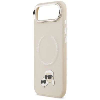 6. Etui Karl Lagerfeld Karl & Choupette Pins MagSafe do iPhone Air - beżowe