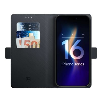 3. Etui z klapką 3mk Wallet Case na iPhone 16 Pro - czarne