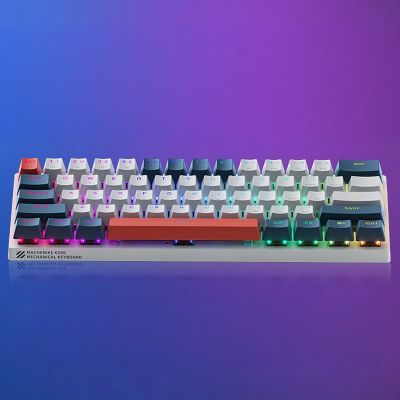 9. Klawiatura gamingowa Machenike K500-B61 przewodowa mechaniczna podświetlana Red Switch - biało-niebieska
