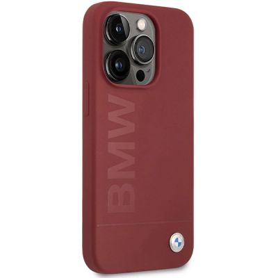 4. Etui BMW Silicone Big Logo MagSafe na iPhone 15 Pro - czerwone